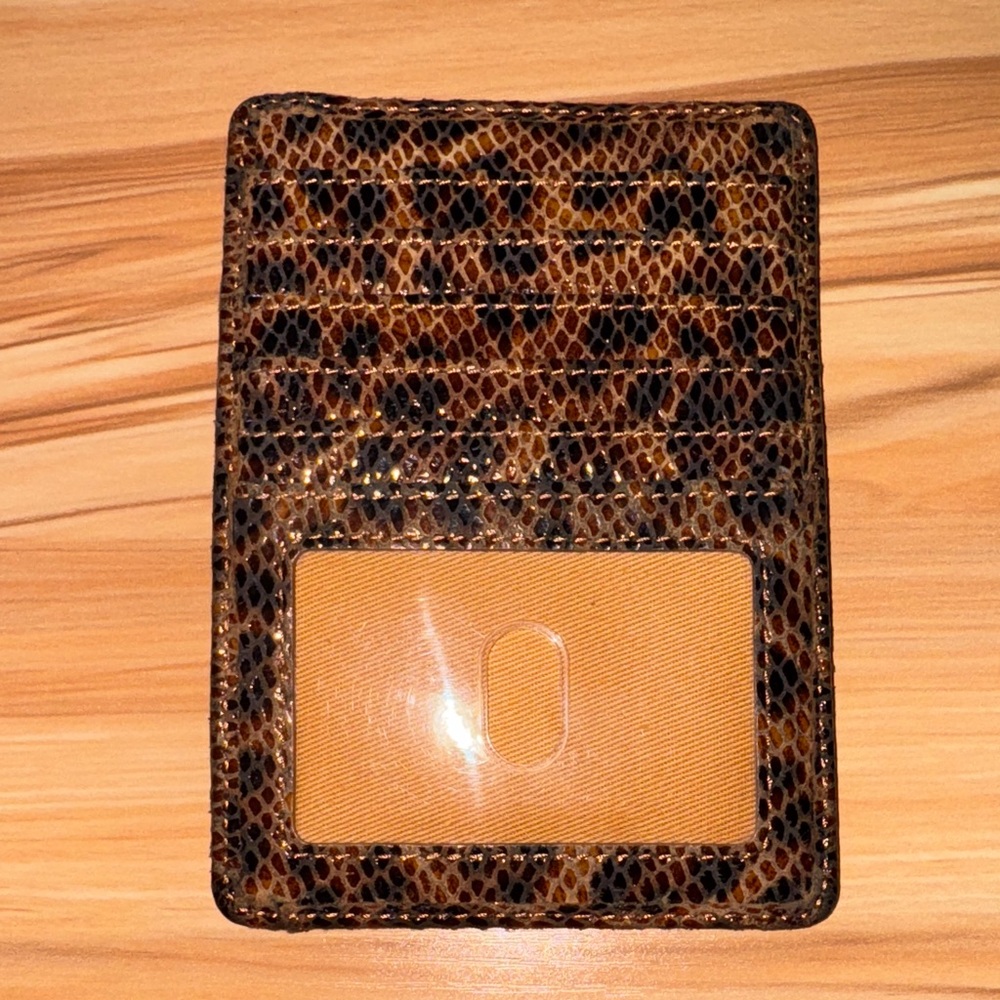 HOBO Euro Slide Card Case Holder Wallet Animal Print